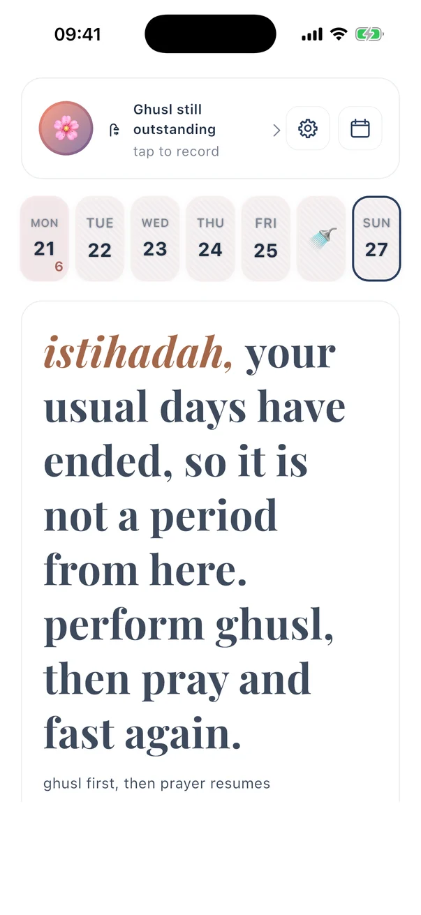 flowdays: istihadah, your usual days have ended